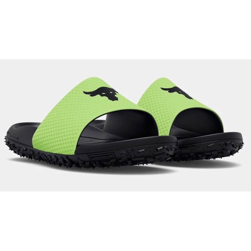 Under Armour Men's Project Rock Michelin Fat Tire Size 9 Slides 3025237-302 New